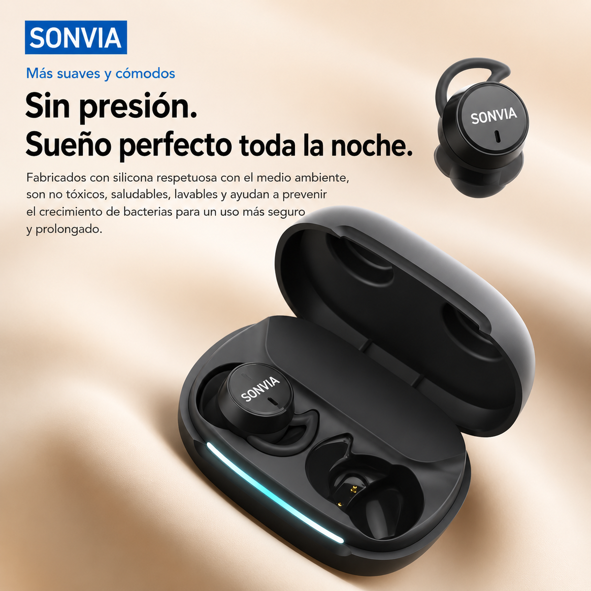 Auriculares SONVIA cómodos para viajar y trabajar